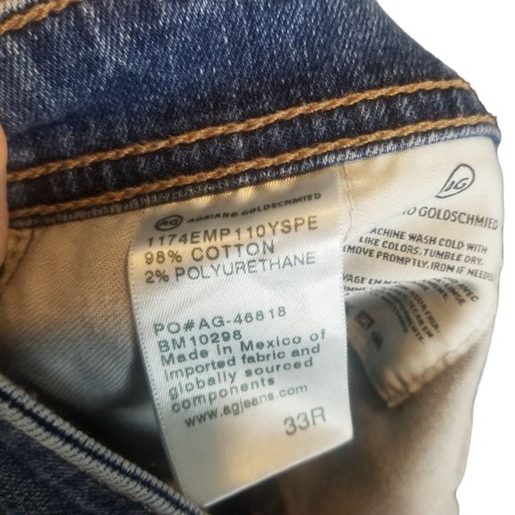 Adriano Goldschmied AG-Ed Mens 33R Blue Denim The - Picture 7 of 9